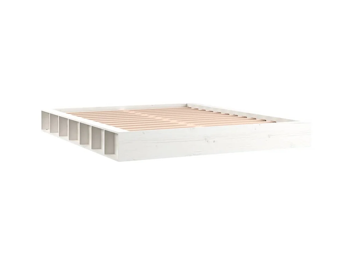 Lit-160x200 cm Blanc Bois massif EGGB43989