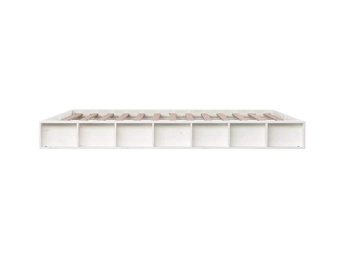 Lit-160x200 cm Blanc Bois massif EGGB43989