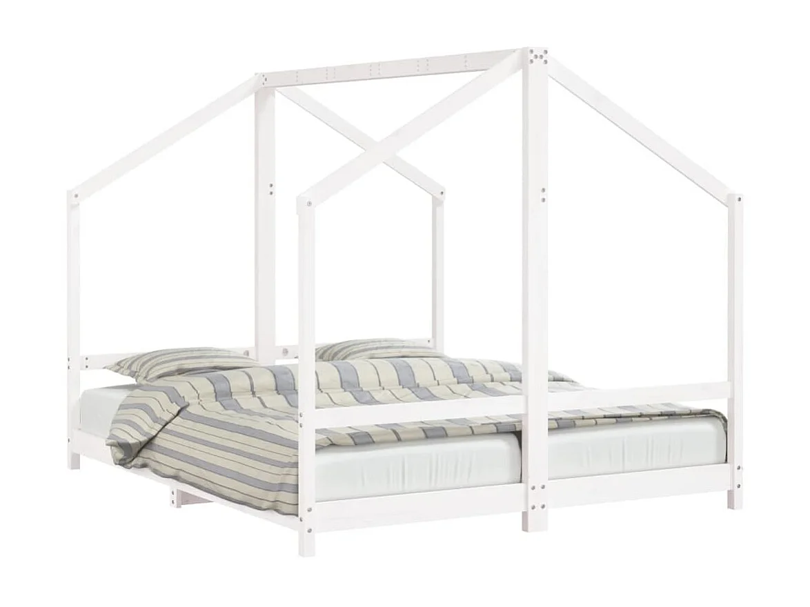 Cama infantil 2x(80x200) cm pinho maciço branco PT307252