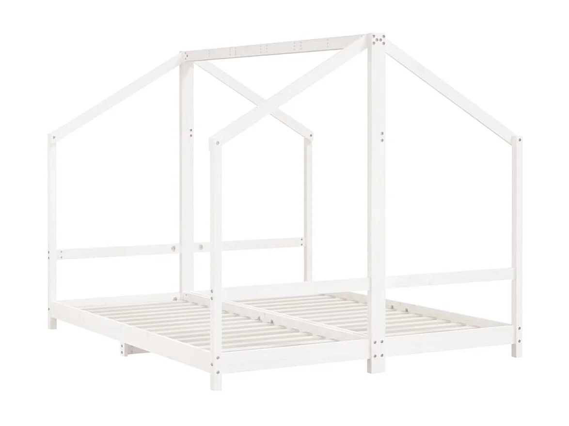 Cama infantil 2x(80x200) cm pinho maciço branco PT307252