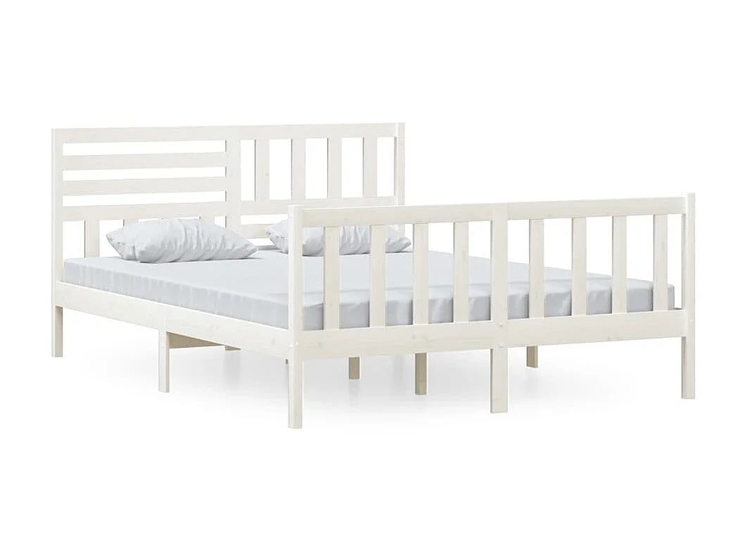 Cama 150x200 cm de madera maciza blanco ES33161