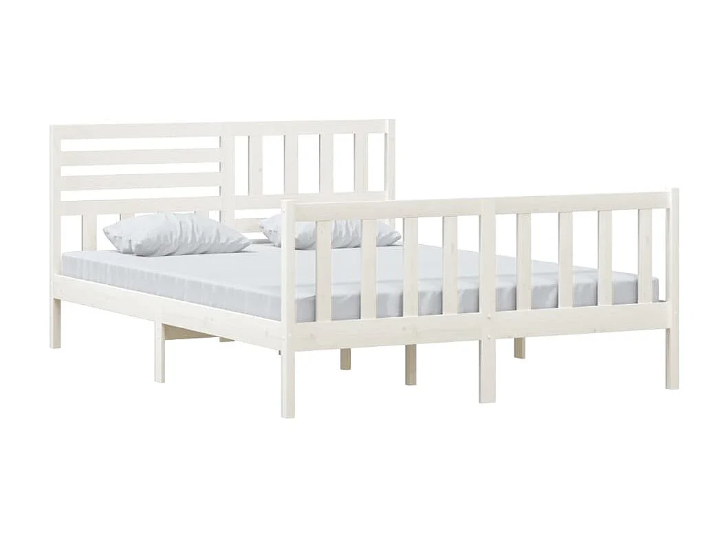 Cama 150x200 cm de madera maciza blanco ES33161