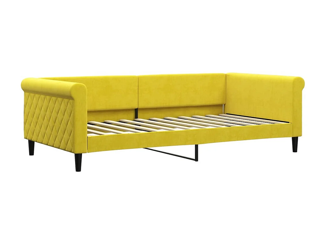 Lit-100x200 cm de repos jaune velours EGGB41824