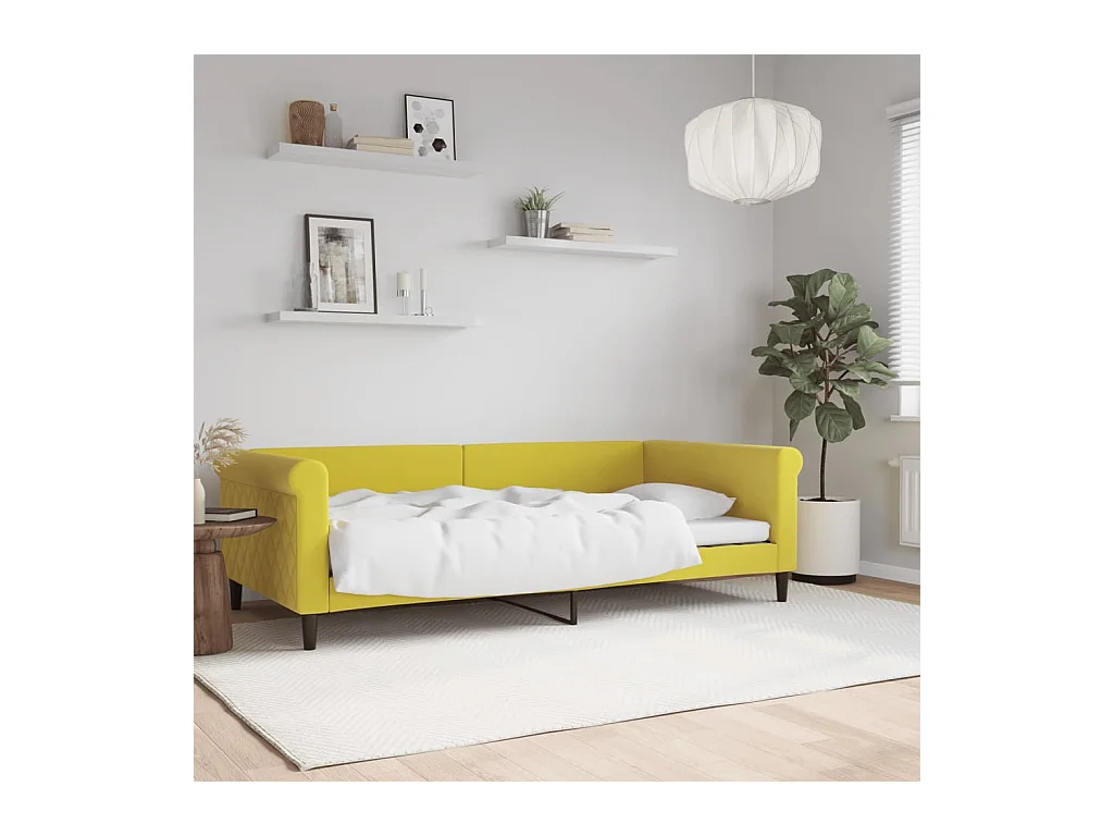 Tagesbett,Sofabett Gelb 100x200 cm Samt -gkd53842