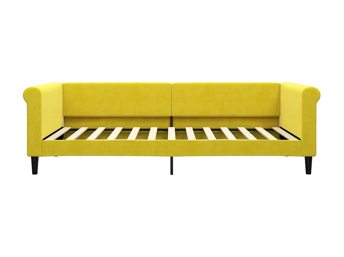 Cama 90x200 cm terciopelo amarillo ES74932