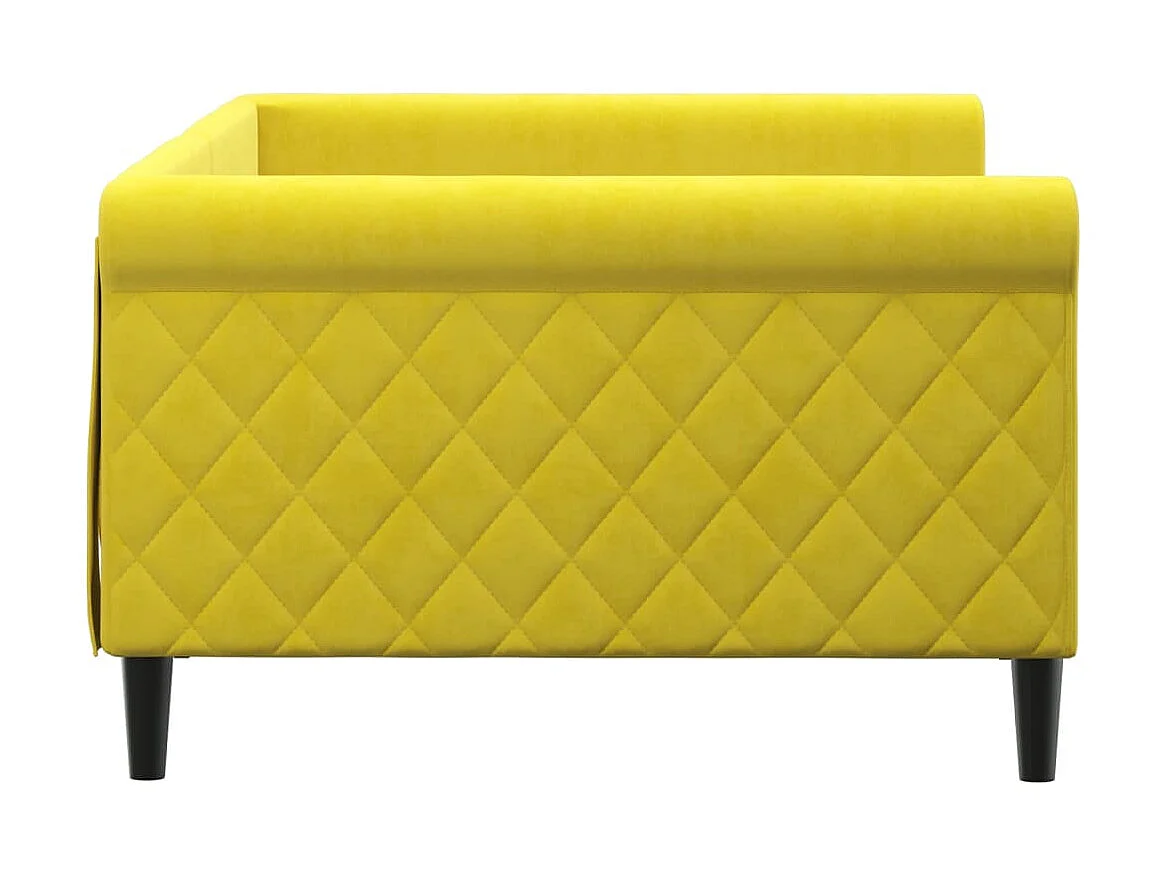 Cama 90x200 cm terciopelo amarillo ES74932