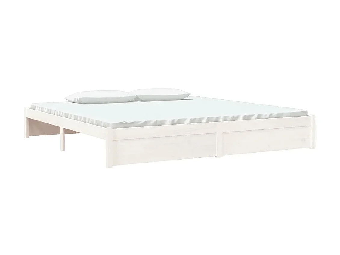 Bedframe massief hout wit 200x200 cm NL61231