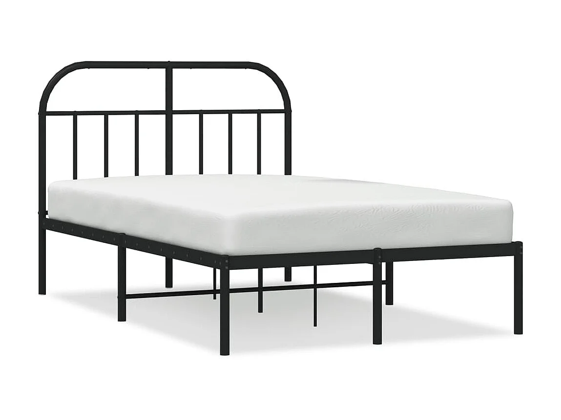 Cama 120x200 cm con cabecero metal negro ES92631