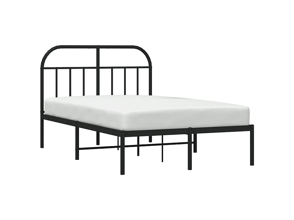 Cama 120x200 cm con cabecero metal negro ES92631