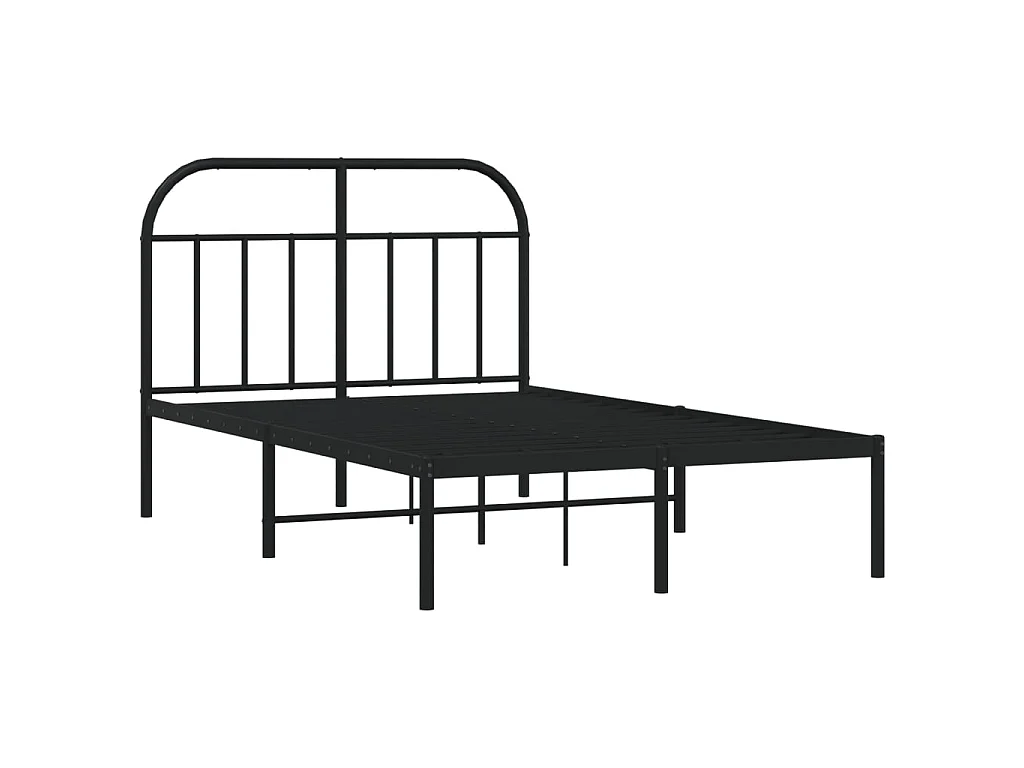 Cama 120x200 cm con cabecero metal negro ES92631