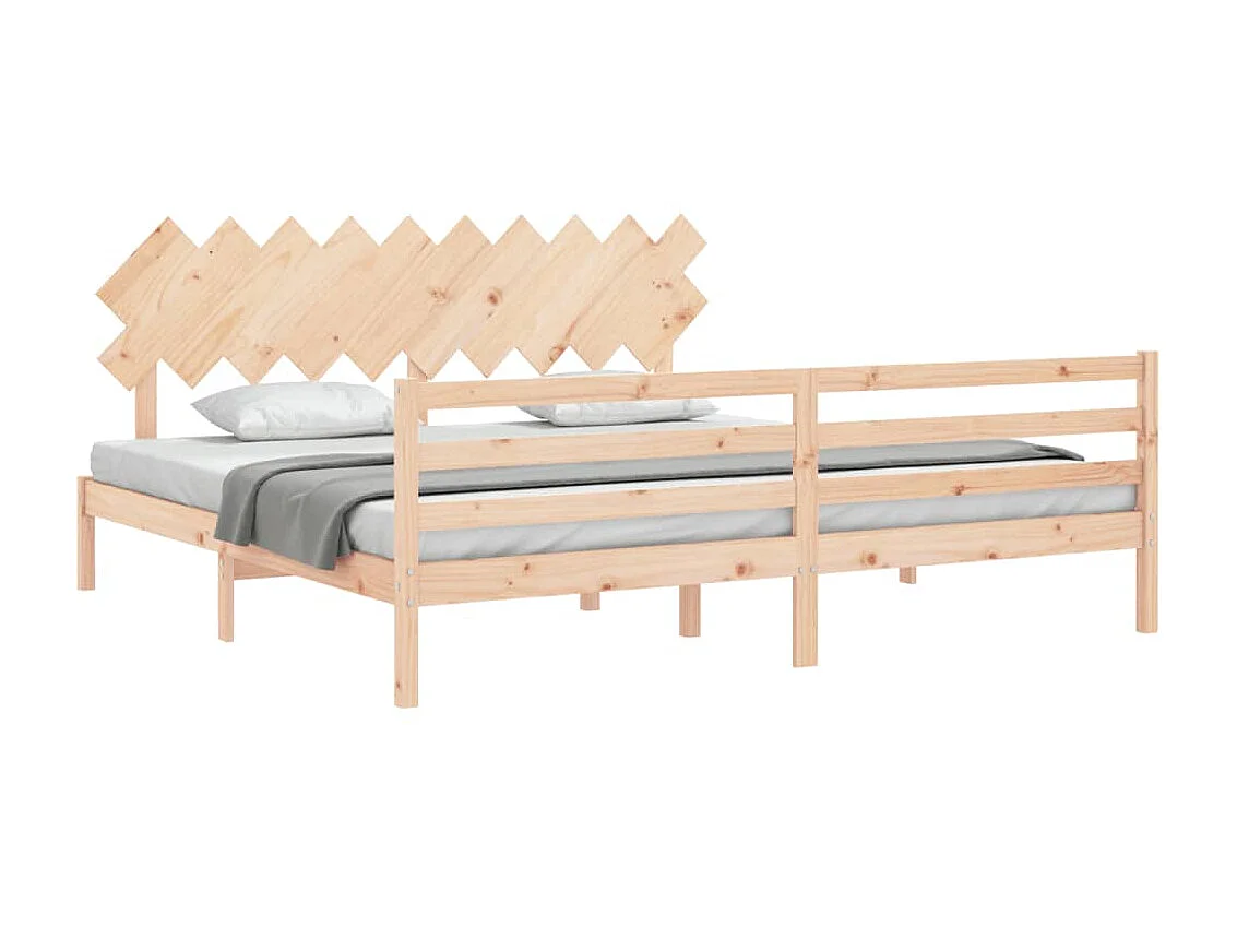 Cama com cabeceira 200x200 cm madeira maciça PT685446