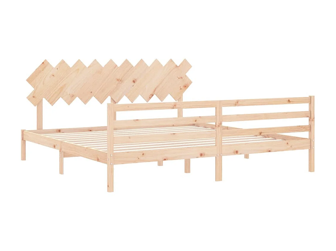 Cama com cabeceira 200x200 cm madeira maciça PT685446