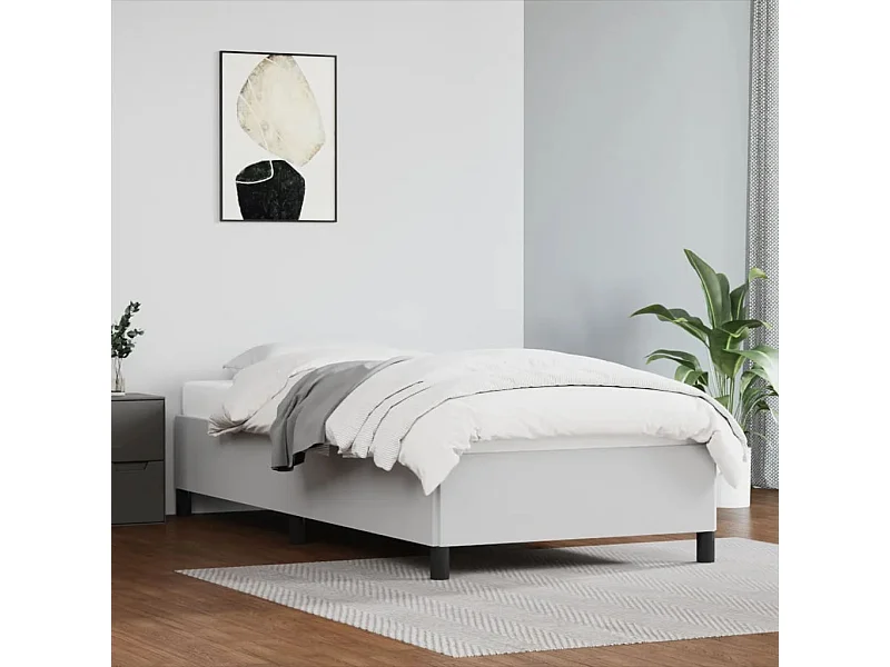 Lit-90x190 cm Blanc Similicuir EGGB83146