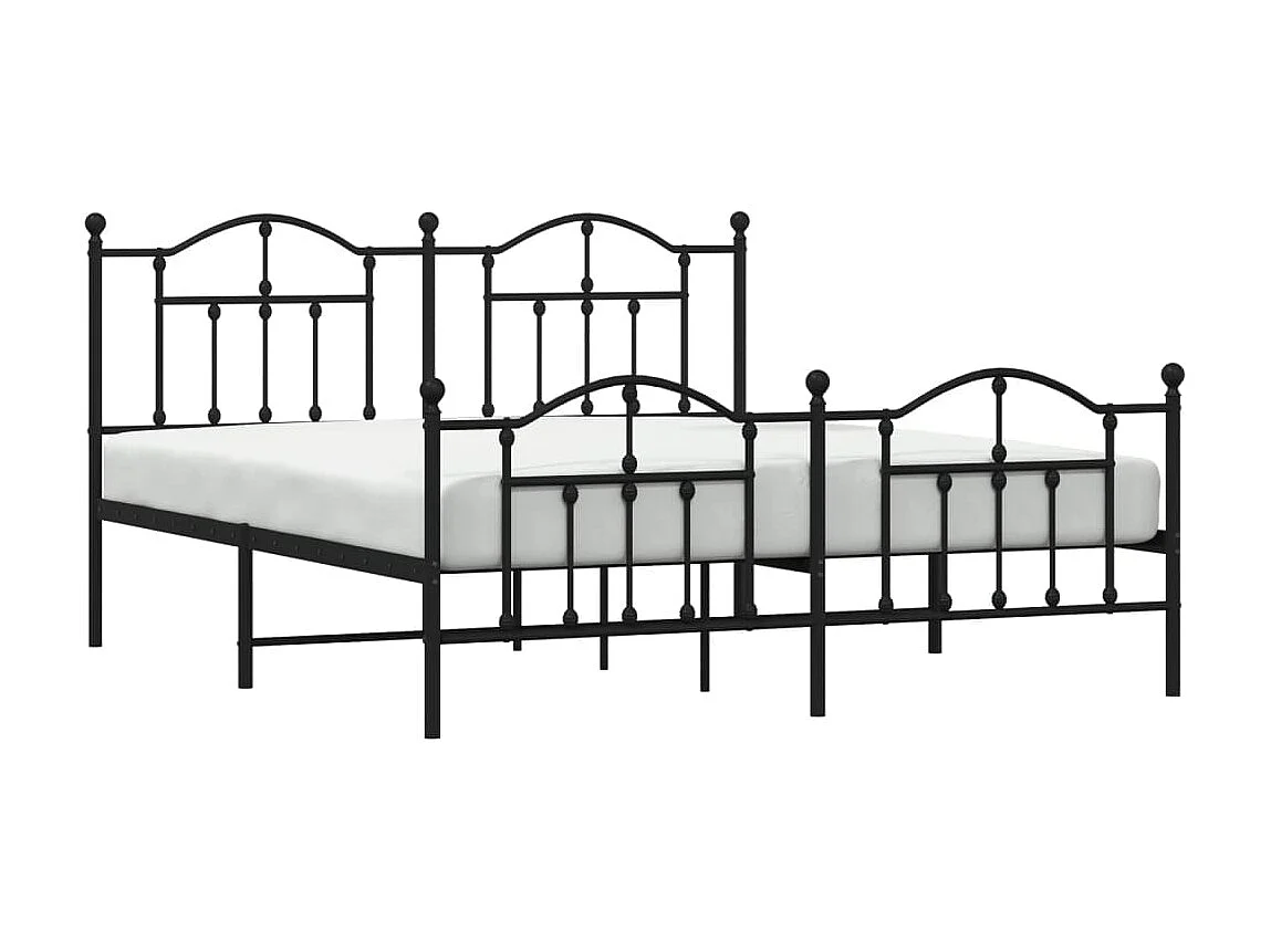 Bedframe met hoofd- en voeteneinde metaal zwart 180x200 cm NL43043