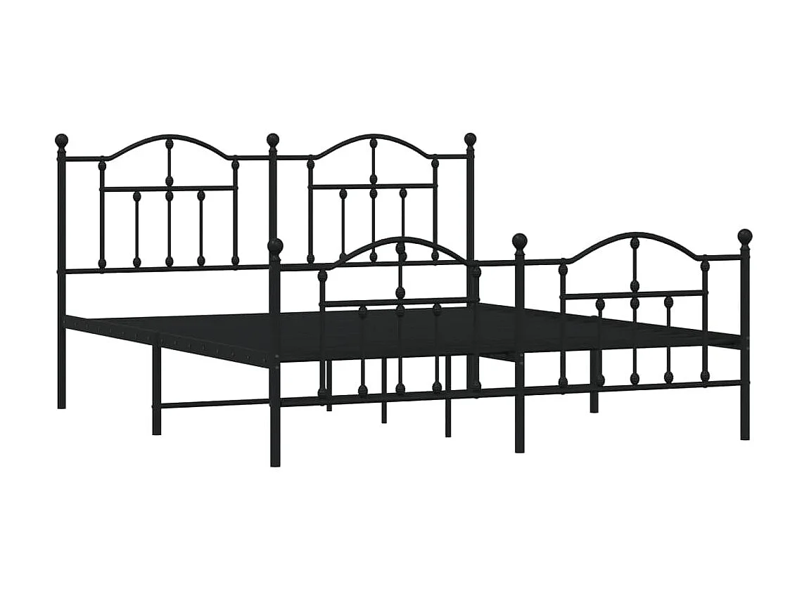 Bedframe met hoofd- en voeteneinde metaal zwart 180x200 cm NL43043
