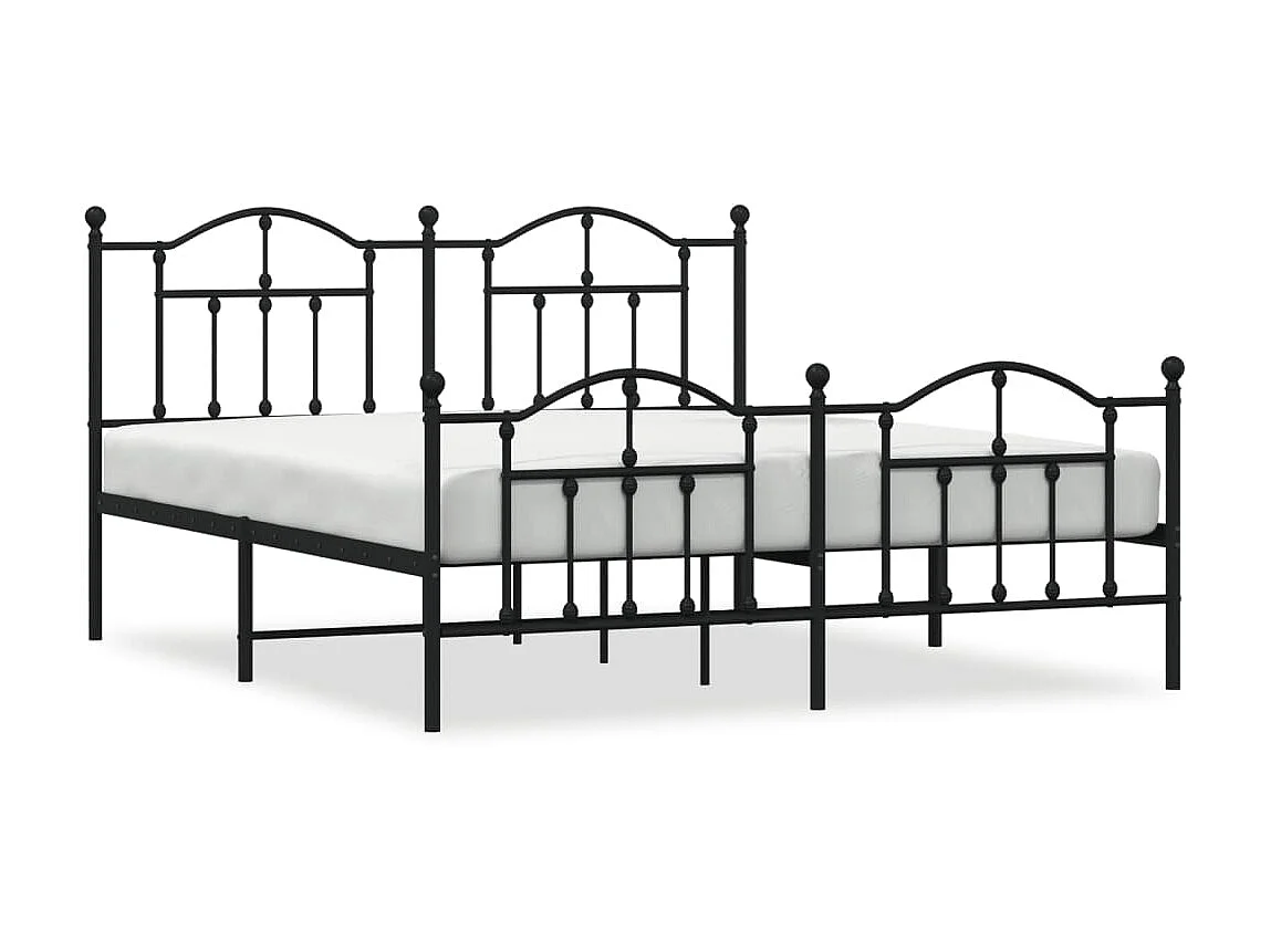 Bedframe met hoofd- en voeteneinde metaal zwart 180x200 cm NL43043