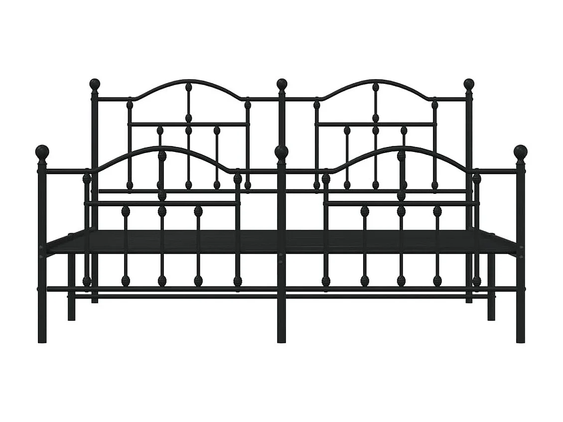Bedframe met hoofd- en voeteneinde metaal zwart 180x200 cm NL43043