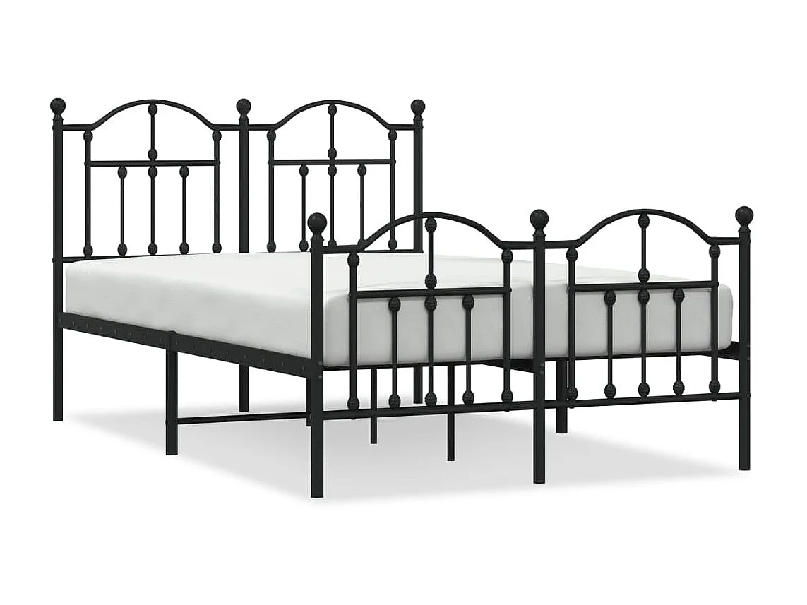Cama com cabeceira e pés 120x190 cm metal preto PT470764