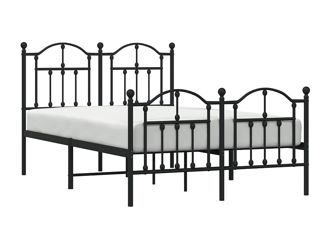 Cama com cabeceira e pés 120x190 cm metal preto PT470764