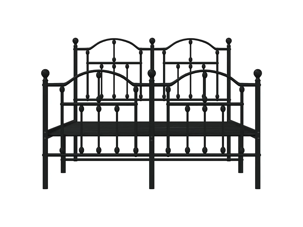 Cama com cabeceira e pés 120x190 cm metal preto PT470764