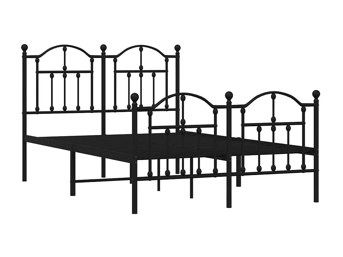 Cama com cabeceira e pés 120x190 cm metal preto PT470764