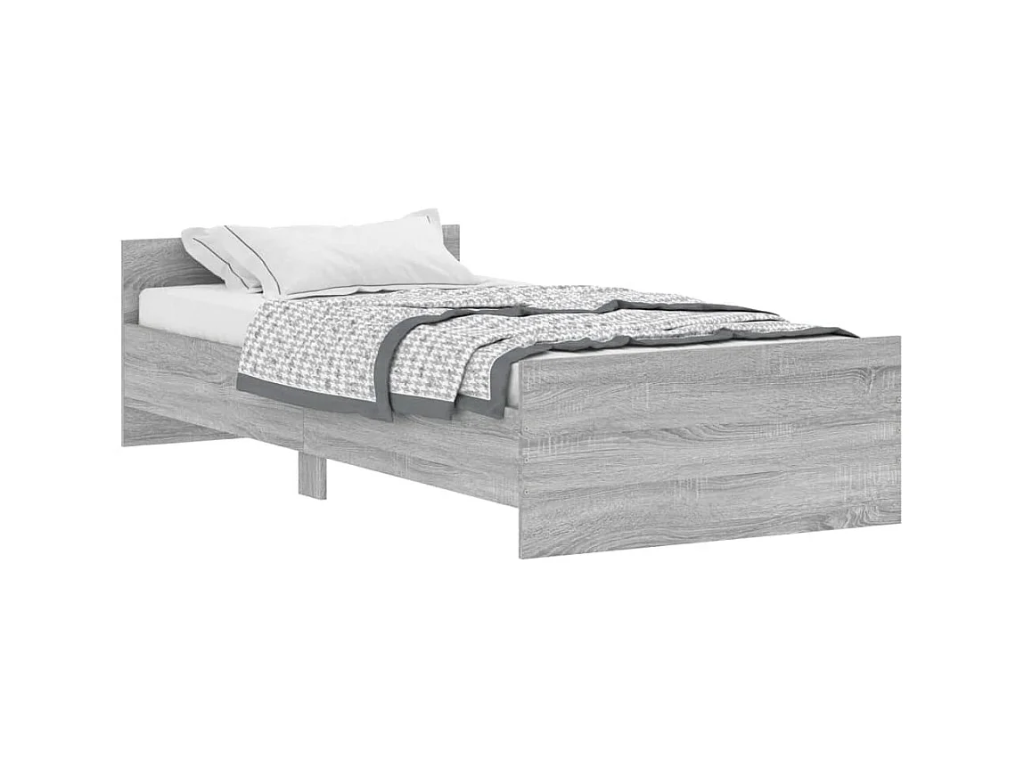Bedframe bewerkt hout grijs sonoma eikenkleurig 90x190 cm NL73167