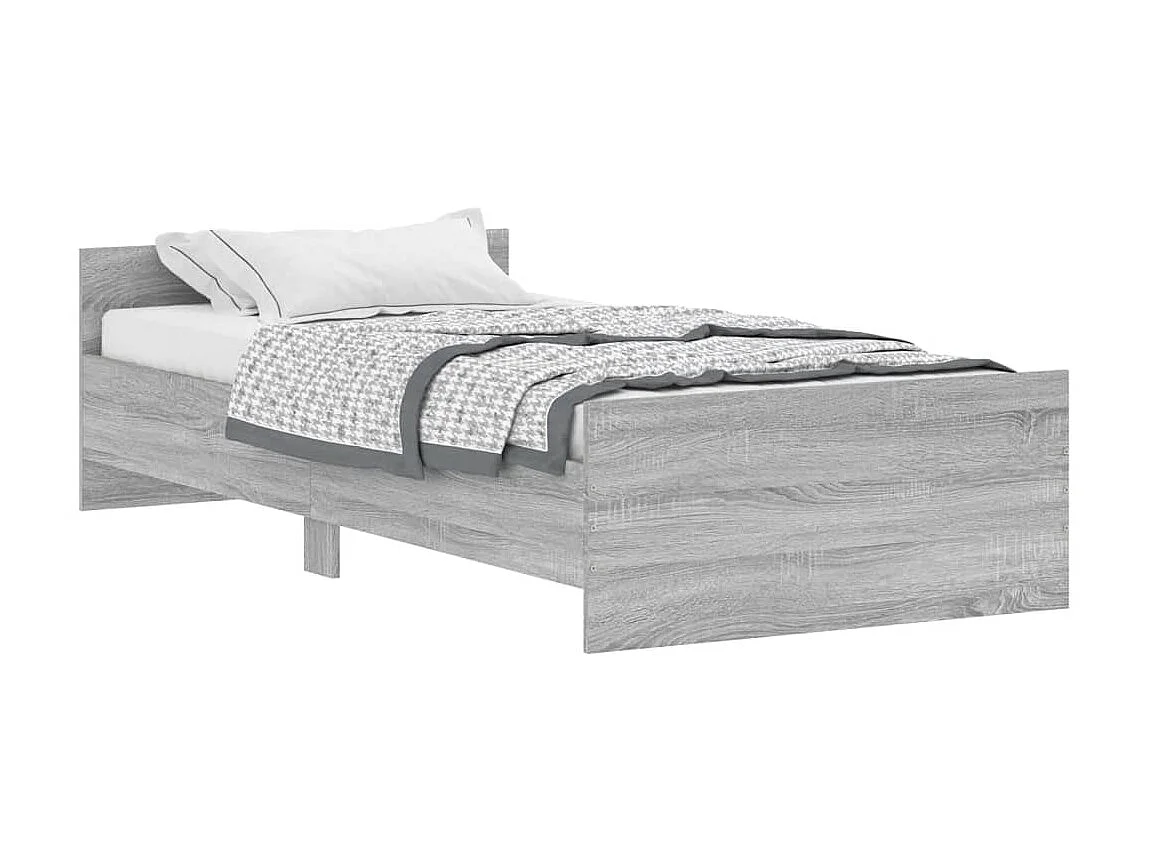 Bedframe bewerkt hout grijs sonoma eikenkleurig 90x190 cm NL73167