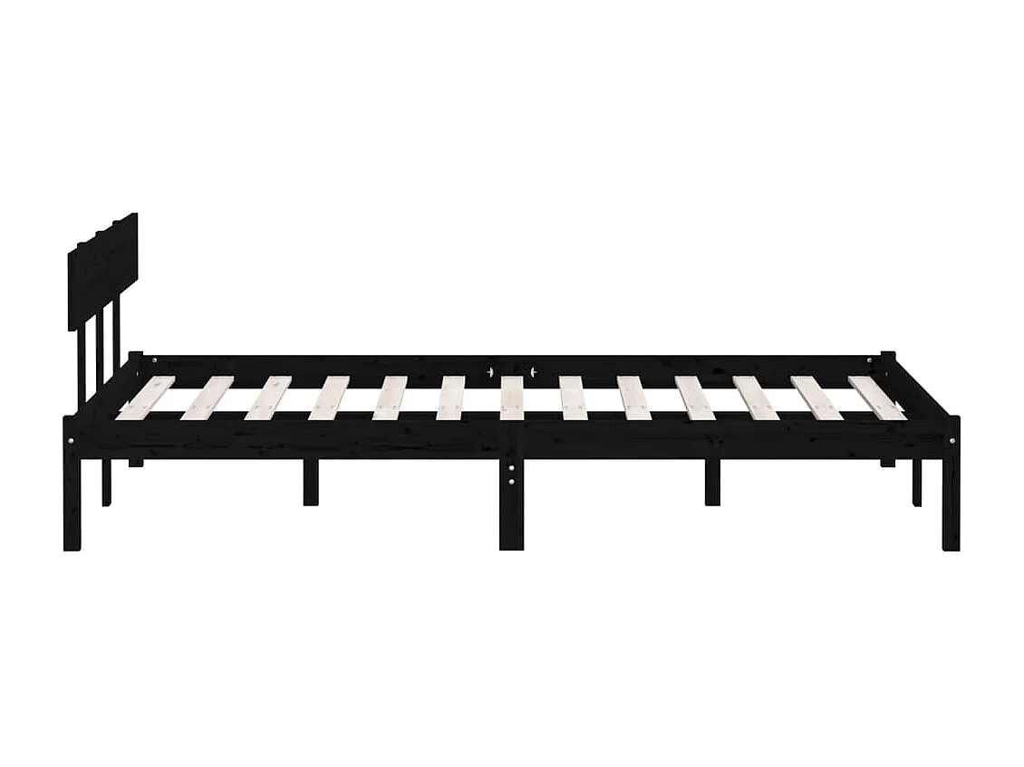 Bedframe massief grenenhout zwart 160x200 cm NL50326