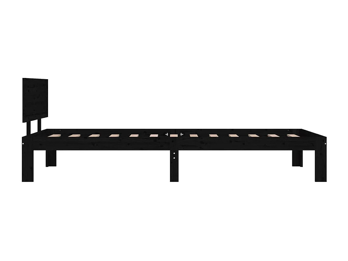 Lit-90x200 cm Noir Bois de pin massif EGGB83121