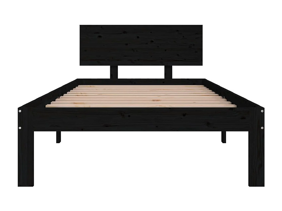 Cama 90x200 cm madera maciza de pino negro ES90152