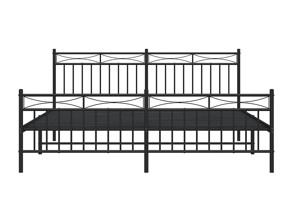 Cama com cabeceira e pés 183x213 cm metal preto PT145142