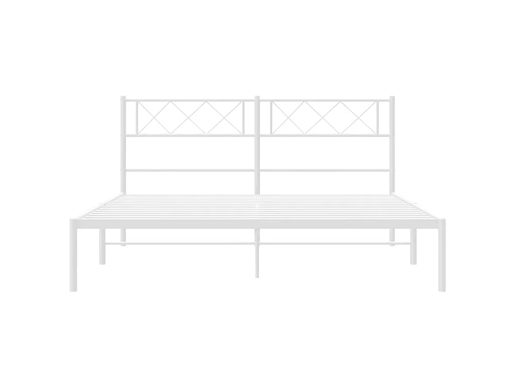 Cama com cabeceira 135x190 cm metal branco PT753155