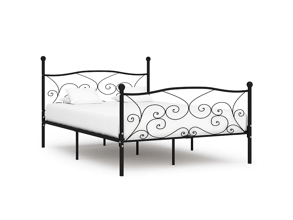 Cama 180x200 cm con somier metal negro ES44315
