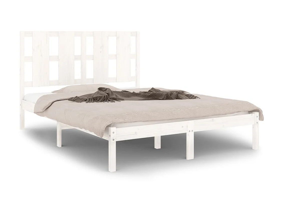 Cama 120x200 cm madera maciza de pino blanca ES47627