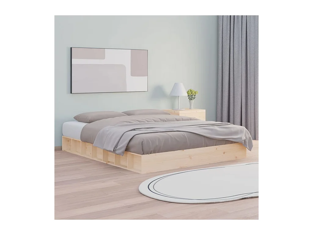 Cama 160x200 cm de madera maciza ES43357