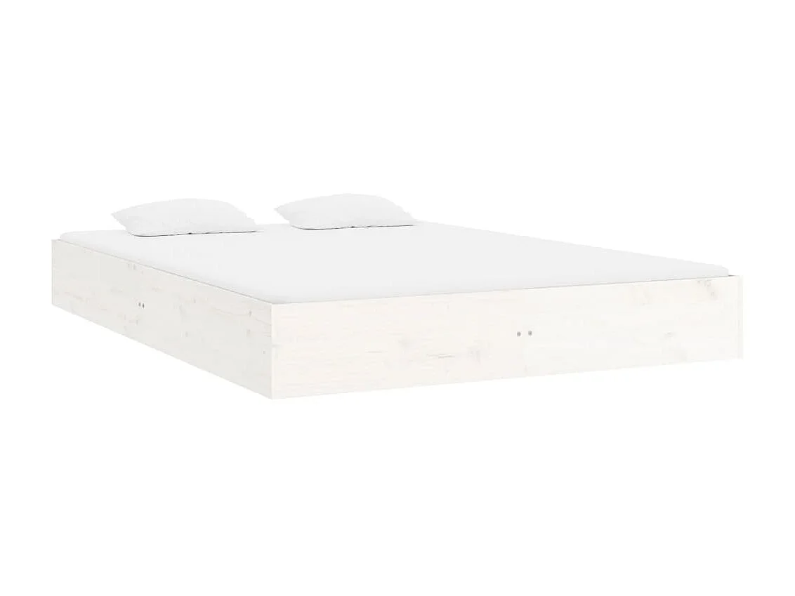 Cama 160x200 cm de madera maciza blanca ES29033