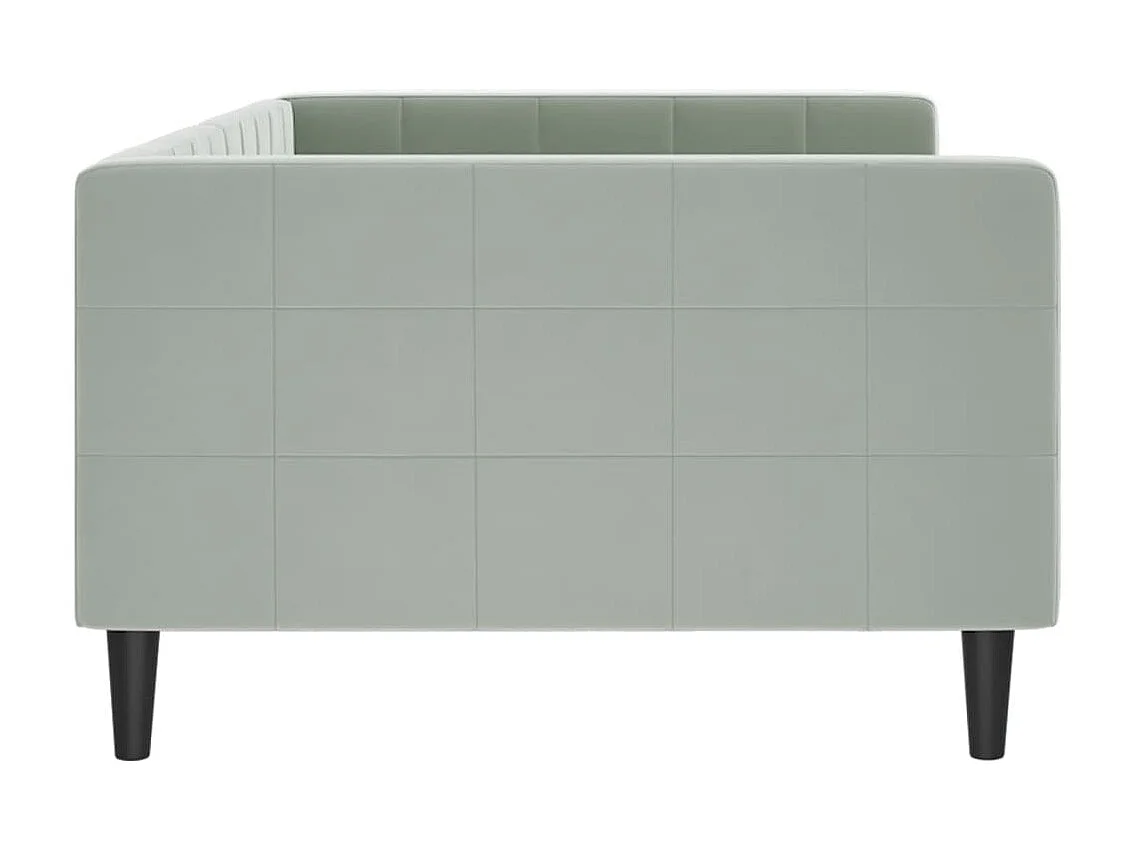 Lit-100x200 cm de repos gris clair velours EGGB46276