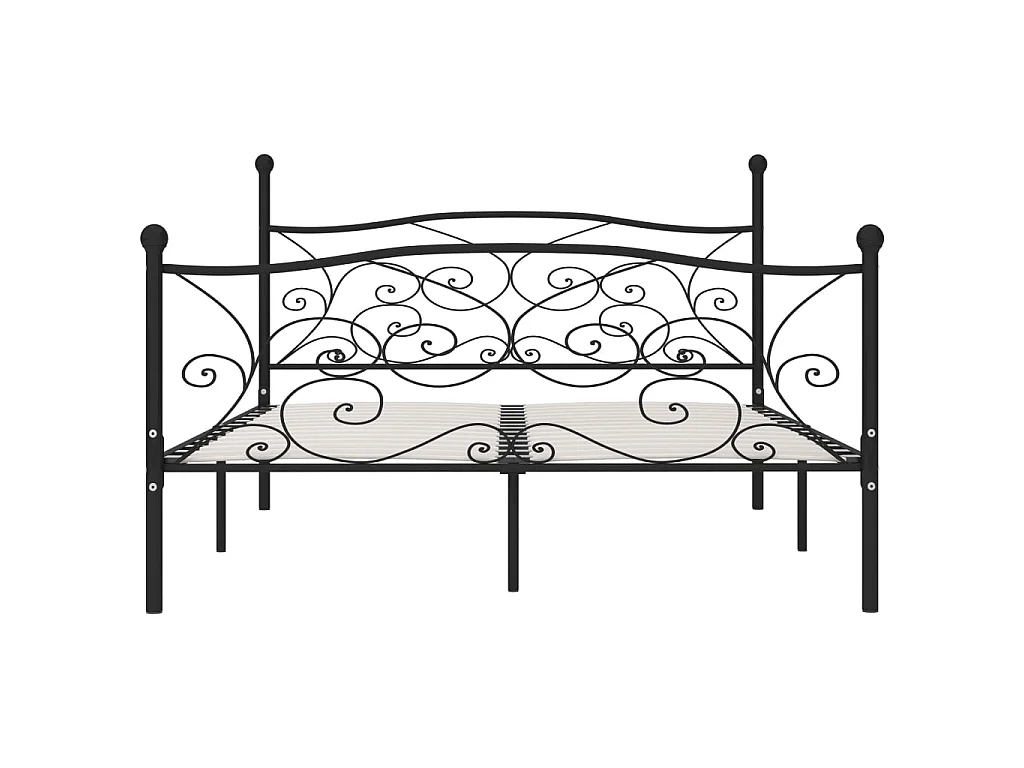 Cama 90x200 cm con somier metal negro ES12518