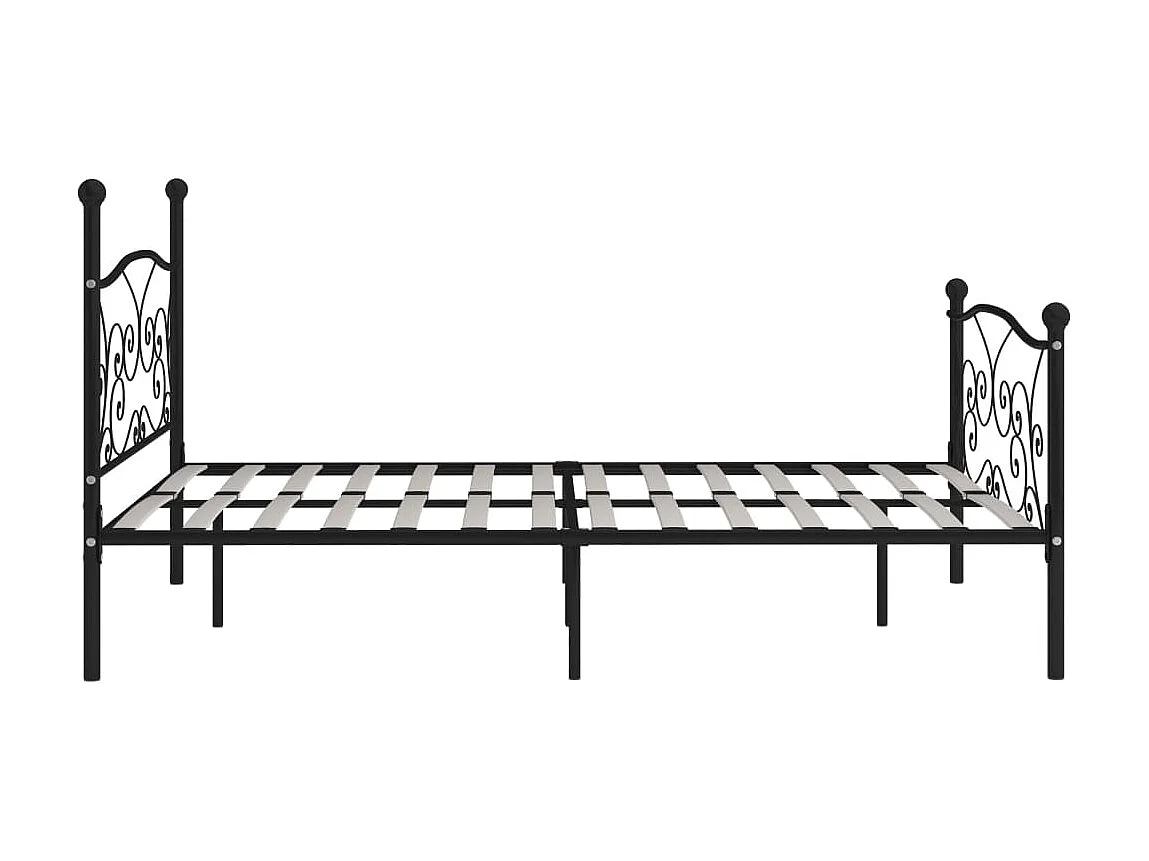 Cama 90x200 cm con somier metal negro ES12518