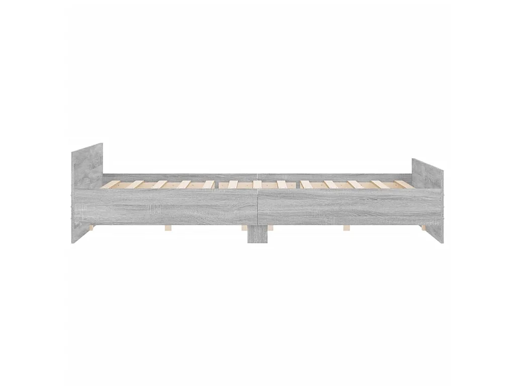 Cama 200x200 cm con cabecero piecero gris Sonoma ES18932