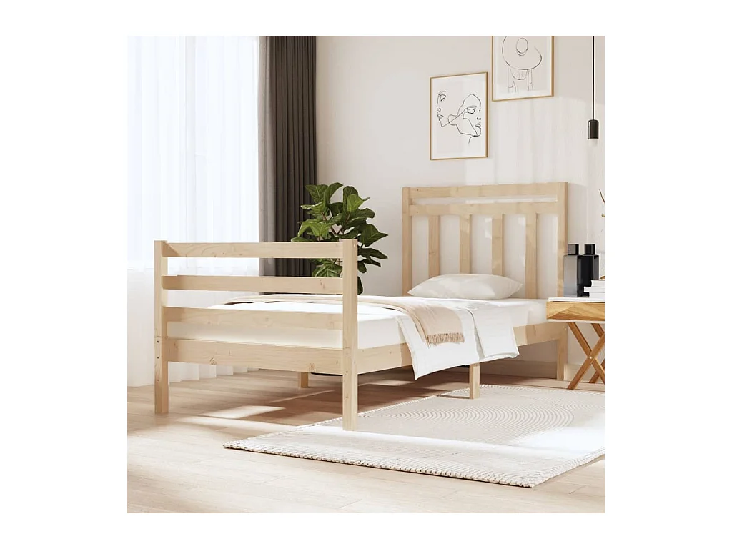 Lit-90x190 cm bois massif simple EGGB81939