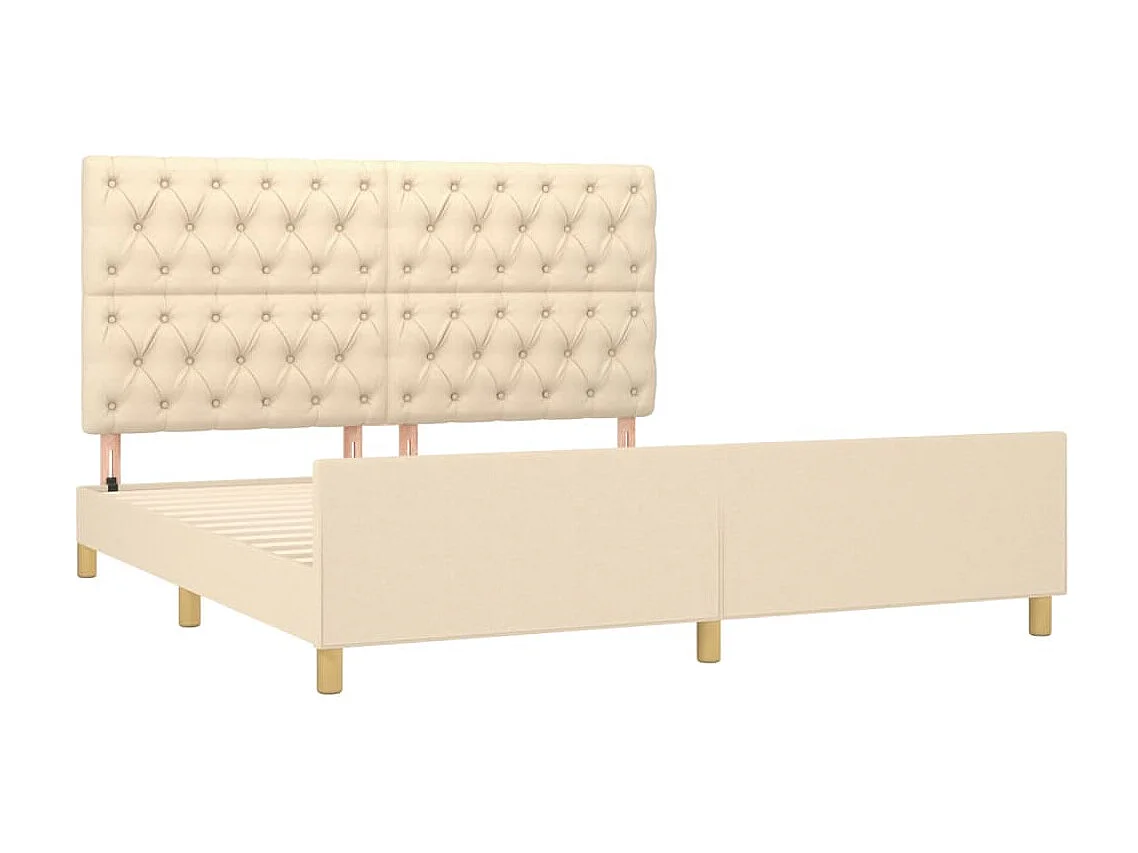 Cama - 160x200 cm em tecido cor creme PT706165