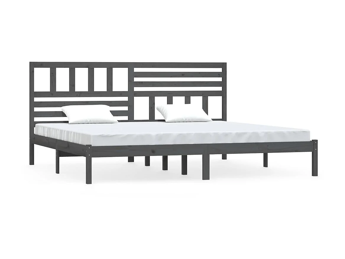 Lit-180x200 cm Gris Bois de pin massif Super King EGGB99150