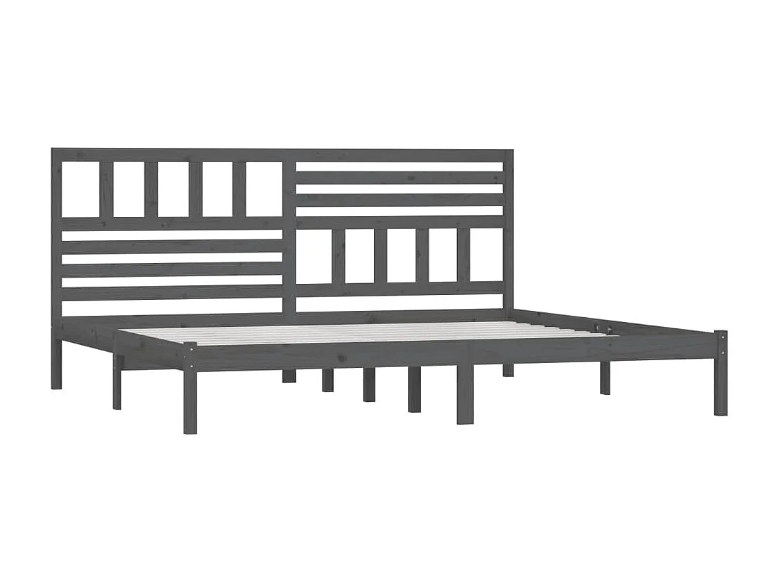 Lit-180x200 cm Gris Bois de pin massif Super King EGGB99150