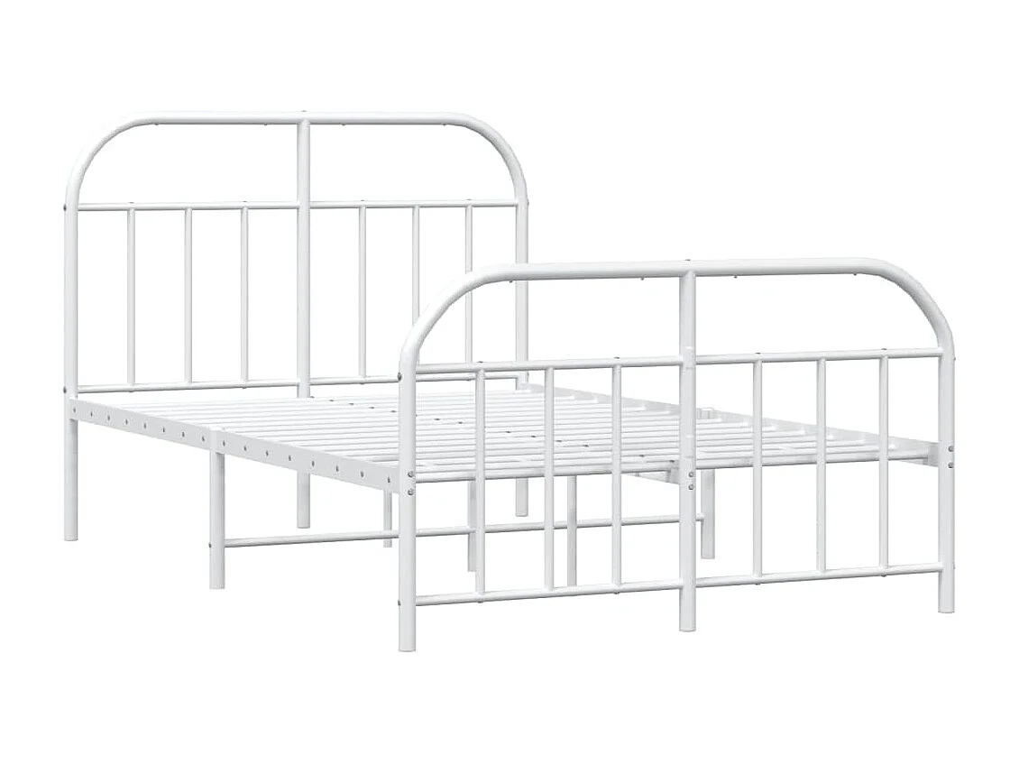 Cama com cabeceira e pés 120x190 cm metal branco PT770191