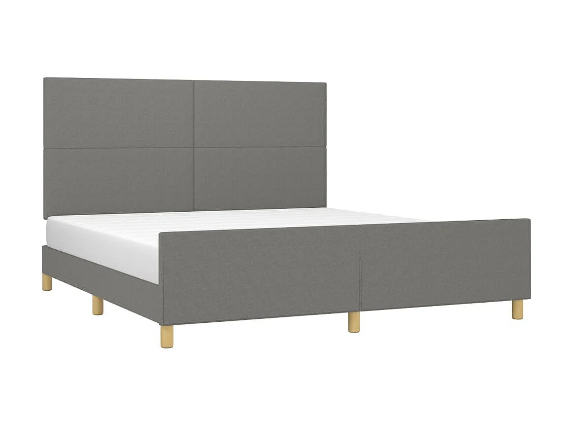 Bedframe met hoofdbord stof donkergrijs 180x200 cm NL60833