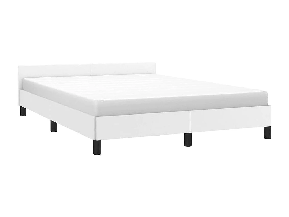 Lit-140x200 cm avec tête de lit Blanc Similicuir EGGB66901