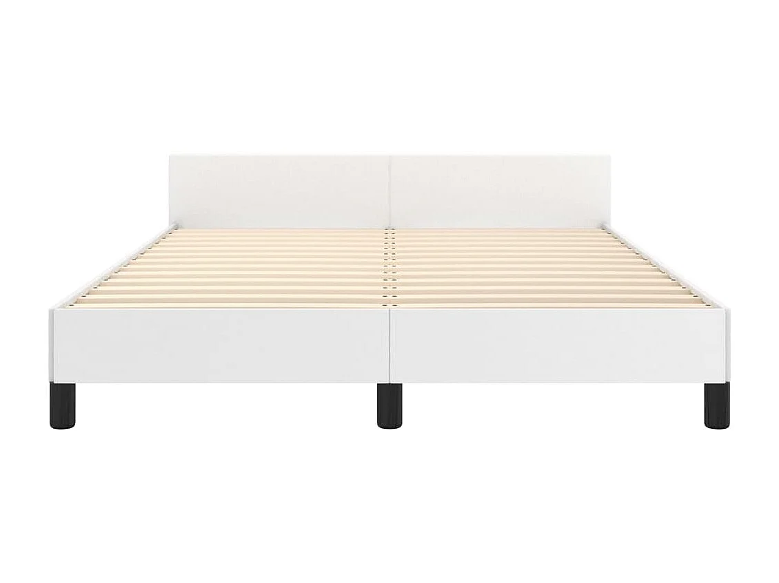 Bedframe met hoofdbord kunstleer wit 140x200 cm NL90868