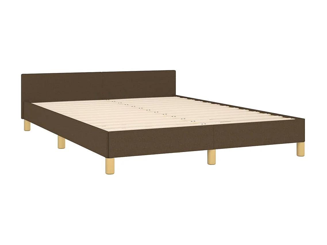 Lit-140x190 cm avec tête de lit Marron foncé Tissu EGGB63923