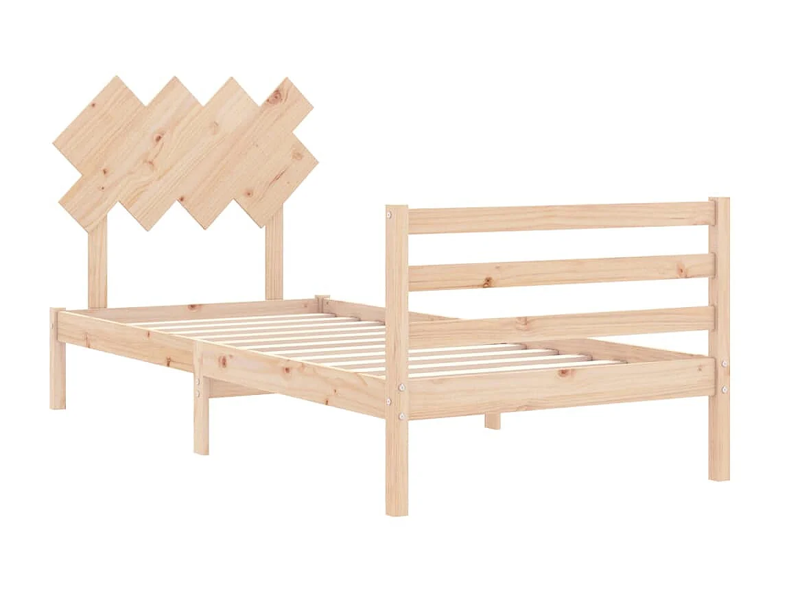 Cama de solteiro c/ cabeceira madeira maciça PT225003